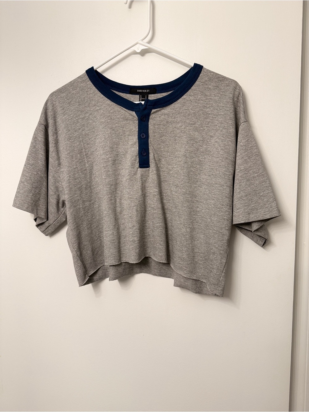 Forever 21 Blue and Gray Henley Top